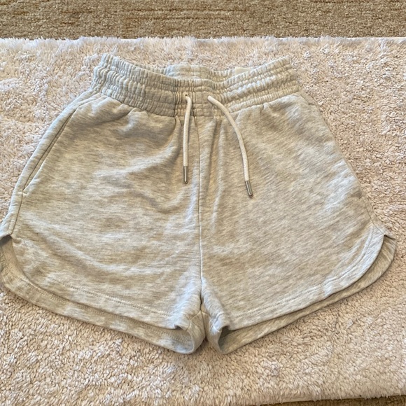 Light Gray H&M Knit Shorts with Drawstring Waist - Picture 1 of 4